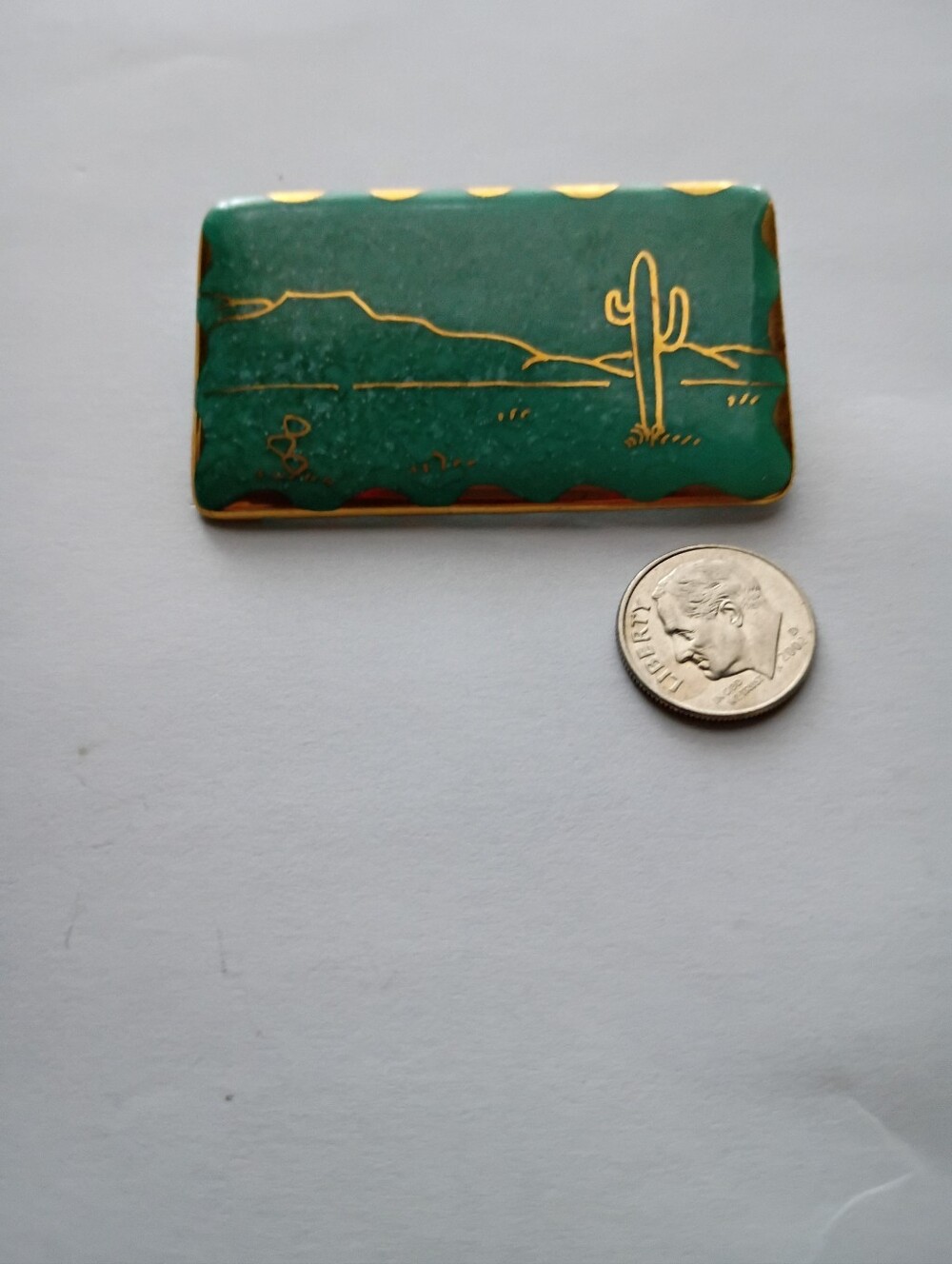 Vintage Ceramic Ariglo Brooch